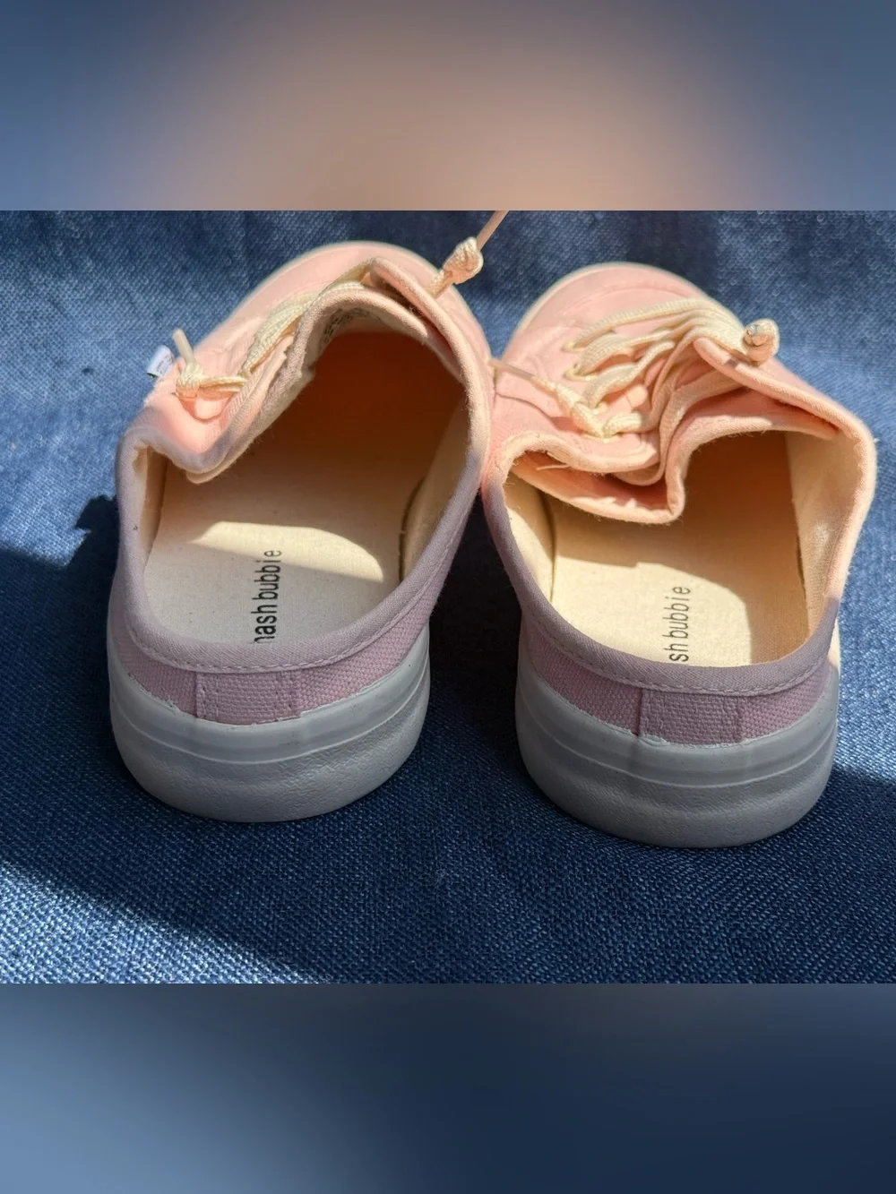 Hash Bubbie Pink Canvas Backless Mule Sneakers Women's Size 8.5 NWOB